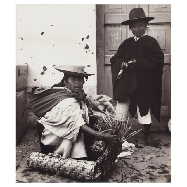 Hanna Seidel, Ecuadorian Seller at Market, 1960s, Black and White Photograph For Sale
