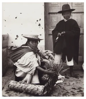 Hanna Seidel, Ecuadorian Seller at Market, 1960s, Black and White Photograph