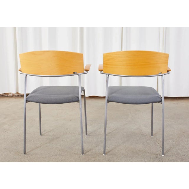 Set of Twelve Swedish Modern Efg Offy Stacking Chairs For Sale - Image 12 of 13