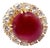 1960s Van Cleef & Arpels Large Cabochon Burmese No Heat Ruby Diamond Gold Ring Gia, Size 6 For Sale