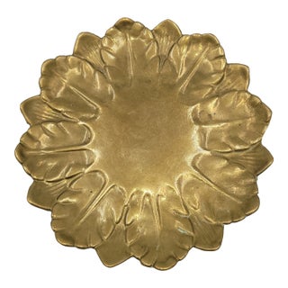 Mid 20th Century Brass Flower Trinket Dish For Sale
