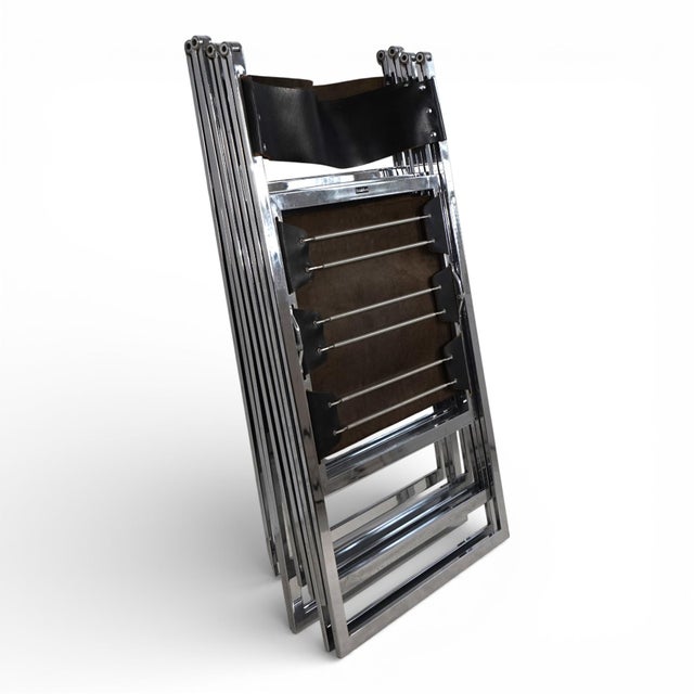 Black Folding Dining Chairs by Fantoni&Geraci for Lübke, 1969, Set of 4 For Sale - Image 8 of 18