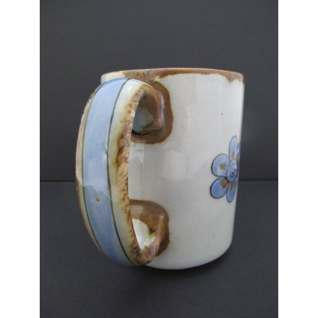 Ceramic Ken Edwards El Palomar Blue Bird Flowers Mexican Tonala Folk Art Coffee Cup Mug For Sale - Image 7 of 10
