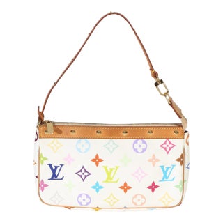 White Monogram Multicolore Canvas Pochette Accessoires For Sale