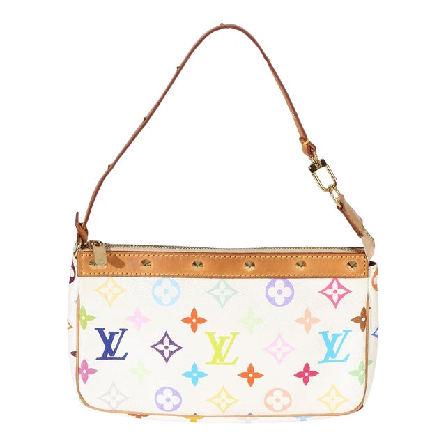 White Monogram Multicolore Canvas Pochette Accessoires For Sale