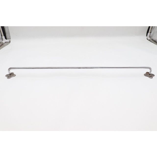 Vintage 25.25 In. Nickel Finish Steel Towel Bar For Sale - Image 4 of 6