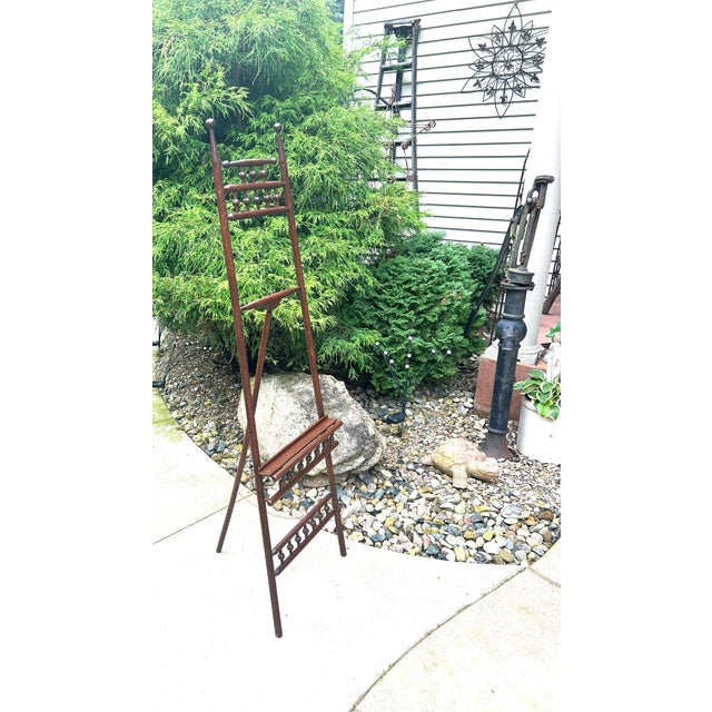 Late 19th Century, Victorian, Walnut, Stick and Ball, Display Easel With Brass Chain For Sale In South Bend - Image 6 of 9