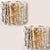 Beautiful and elegant modern ice glass and brass wall lights / sconces, manufactured by J.T. Kalmar, Austria in the 1970s....