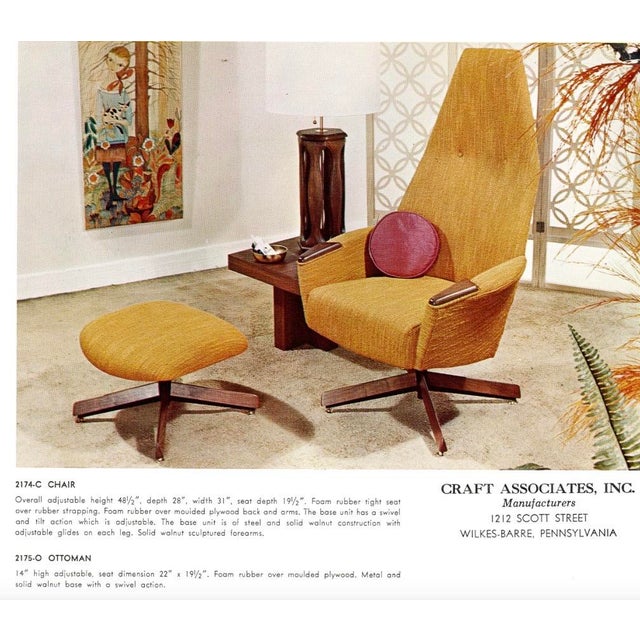 1960s Adrian Pearsall Swivel High Back Lounge Chair For Sale - Image 12 of 12