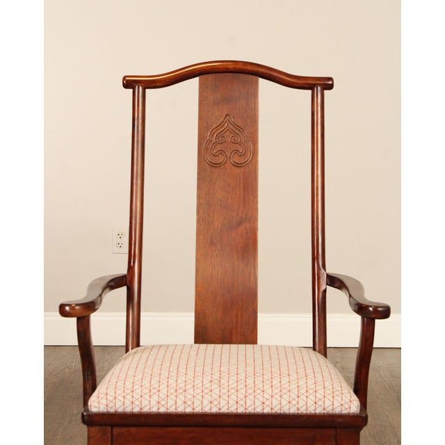 Brown Bernhardt Chinese Style Set of Four Yoke Back Dining Chairs For Sale - Image 8 of 18