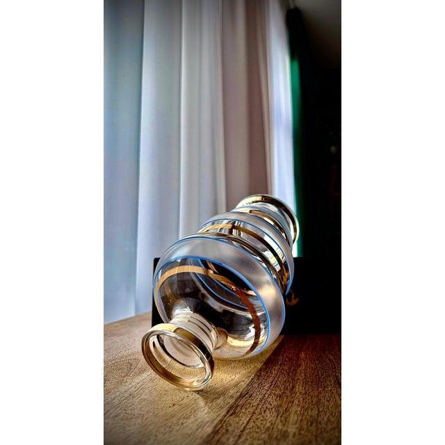 Frosted and Gilt Glass Decanter Set, 1960s, Set of 7 For Sale - Image 10 of 18