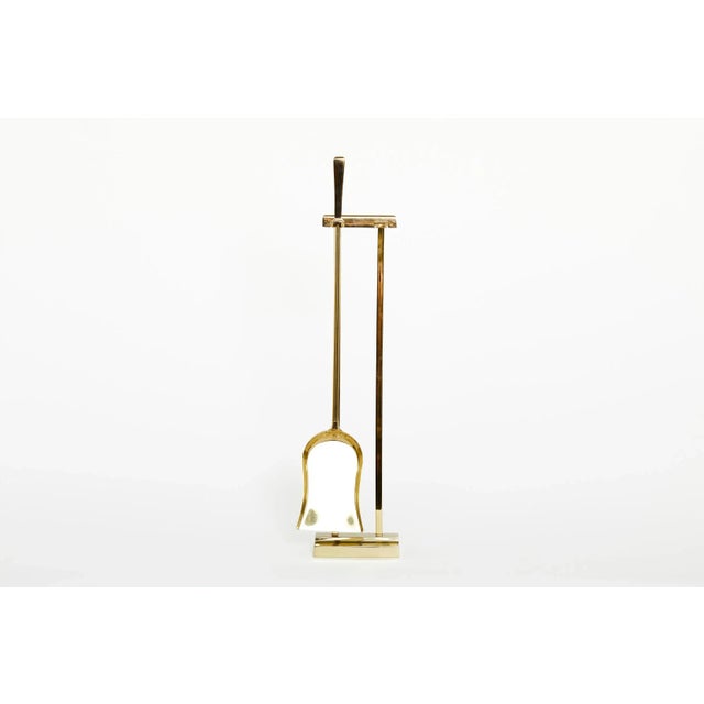 Mid 20th Century Mid 20th Century Set Solid Brass Fire Tool / Stand For Sale - Image 5 of 13