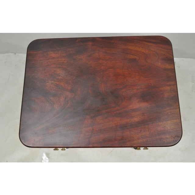 Antique American Empire Carved Paw Foot Pedestal Base Work Stand Side Table For Sale In Philadelphia - Image 6 of 18