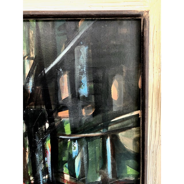 Abstract Expressionist Impasto Painting of Nighttime San Francisco For Sale - Image 4 of 10