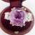 Contemporary 5 Carat Pink Ceylon Sapphire and Diamond Gold Trilogy Ring, Size 5.75 For Sale - Image 3 of 5