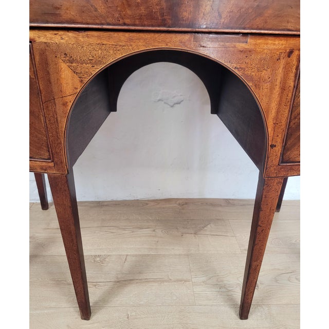 Wood English Regency Bowfronted Sideboard with Drop Handles, 1800s For Sale - Image 7 of 18