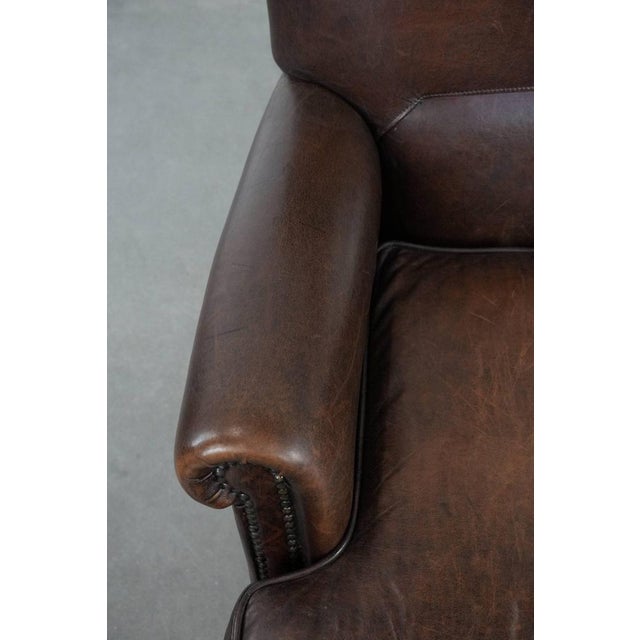 Animal Skin Club Chair in Sheepskin Leather For Sale - Image 7 of 15
