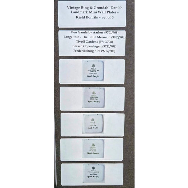 Vintage Bing & Grondahl Danish Landmark Mini Wall Plates Framed Art by Kjeld Bonfils For Sale In Dallas - Image 6 of 16