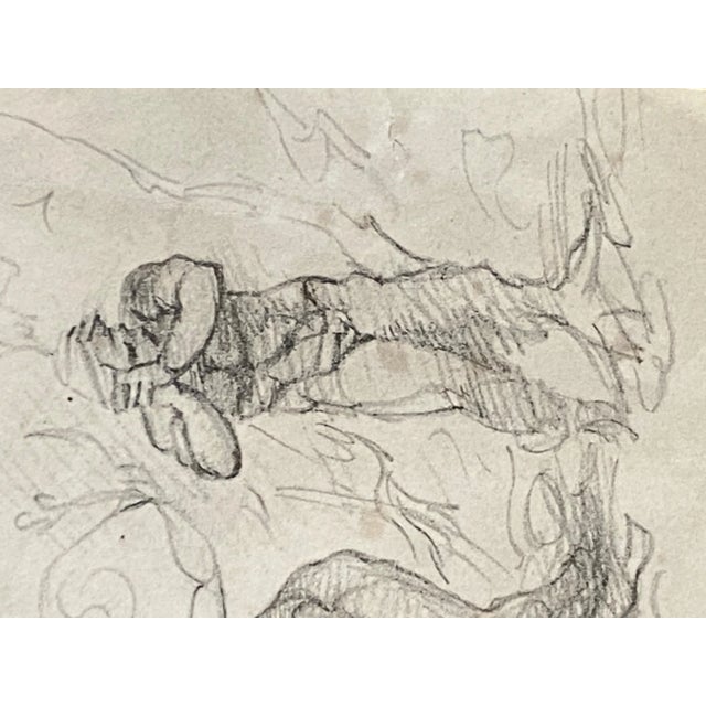 Paper Academic Drawing of Miguel Angelo Scene, 19th-Century, Paper, Framed For Sale - Image 7 of 8