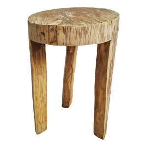 Contemporary Rustic Naga Three Leg Wood Table