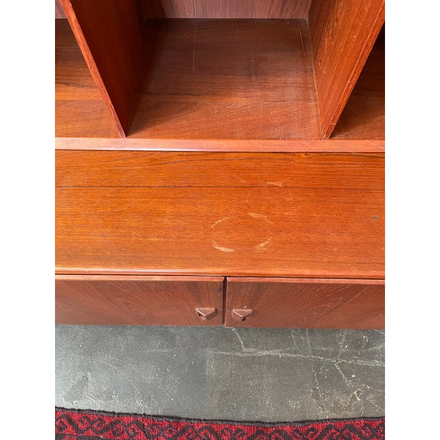 1960s 1960s Danish Teak 2 Piece Cabinet With Shelves For Sale - Image 5 of 6