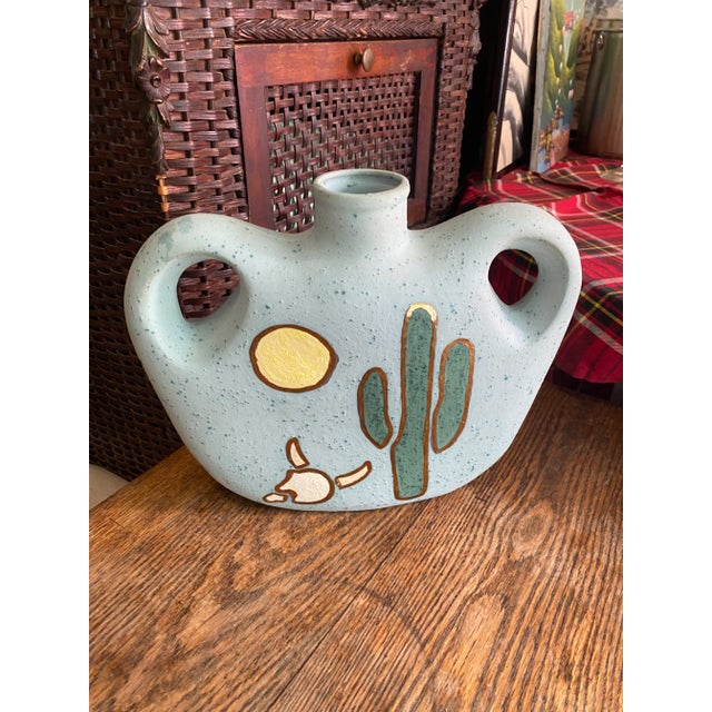 Southwestern Gold Cactus Details Vase For Sale In Atlanta - Image 6 of 6