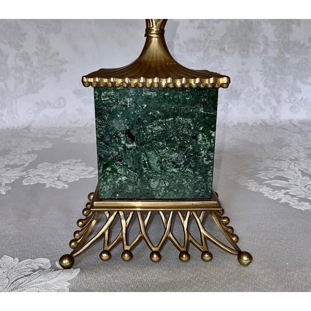 1990s 1990s Chapman Regency Antique Brass & Marble Candelabras - a Pair For Sale - Image 5 of 11