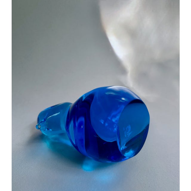 F M Konstglas Solid Blue Art Glass Bird, C. 1970 For Sale - Image 16 of 17