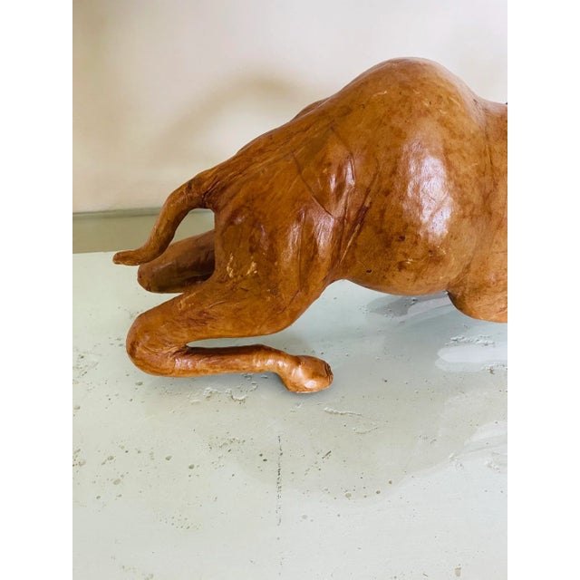 Metal Vintage 18” Moroccan Leather Wrapped Camel For Sale - Image 7 of 9