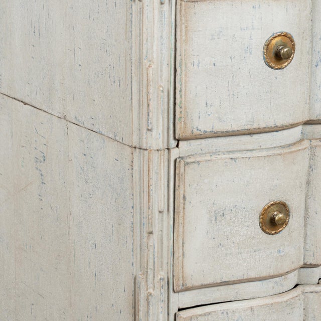 18th Century Danish Rococo Large White Chest of Four Drawers For Sale - Image 10 of 18