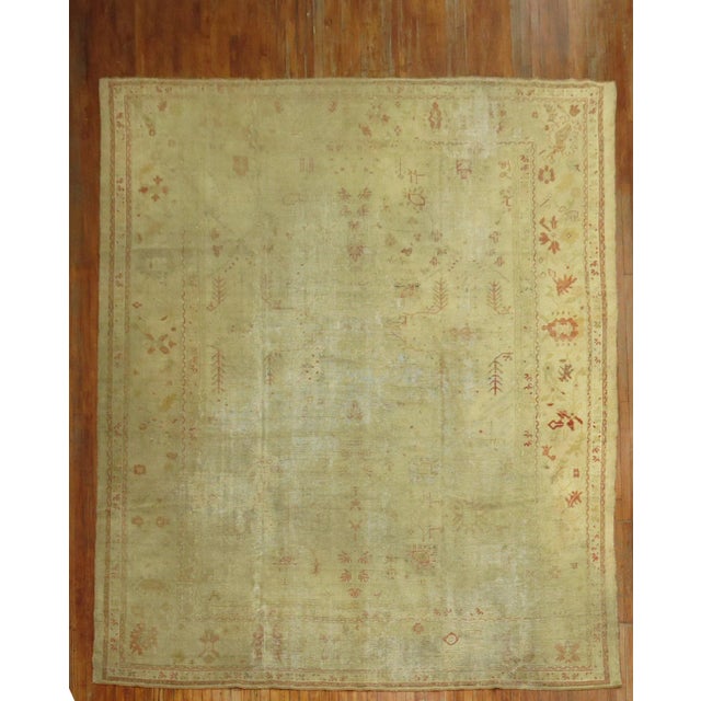 19th Century Distressed Turkish Oushak - 10'5" x 11' For Sale - Image 11 of 11