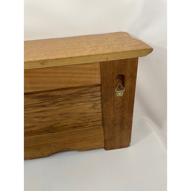 Vintage French Tiger Oak 27" Wall Shelf Coat and Hat Rack For Sale - Image 13 of 17