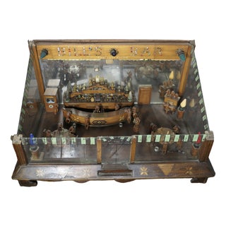 Early 20th Century American Prisoner Art Diorama Monkey Saloon Bar, 1890s For Sale