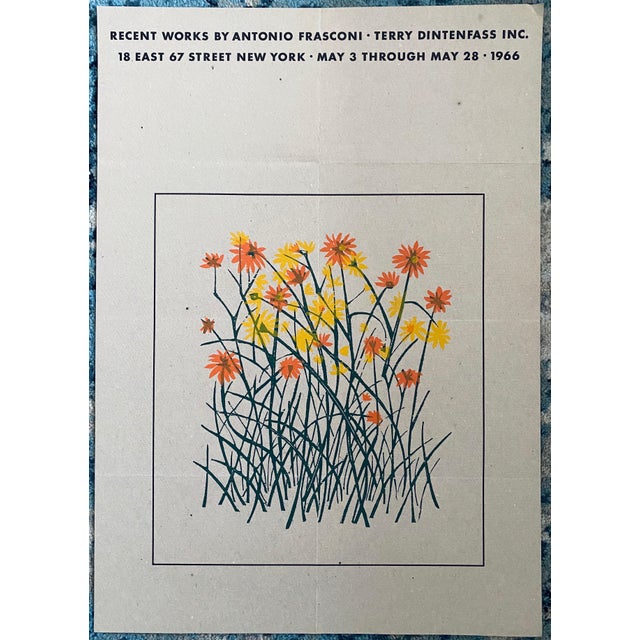 Antonio Frasconi, 1966 Vintage Lithograph Poster Antonio Frasconi Terry Dintenfass Gallery NYC, 1966 For Sale In Miami - Image 6 of 6