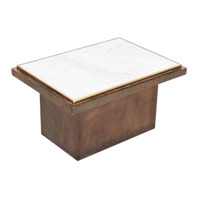 Mid-Century Belgian Chrome & Bronze Coffee Table For Sale