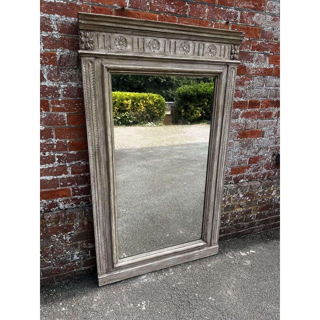Large Antique 19th Century French Painted Mirror For Sale - Image 6 of 7