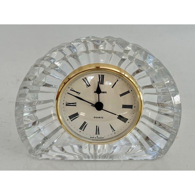 Late 20th Century Staiger Cut Crystal Mantel Clock For Sale - Image 6 of 6