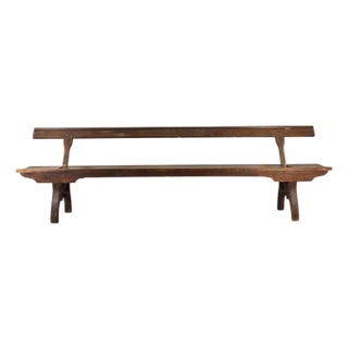 Late 19th Century Antique English Large Reversible Back Tram Bench, 9’ Long For Sale