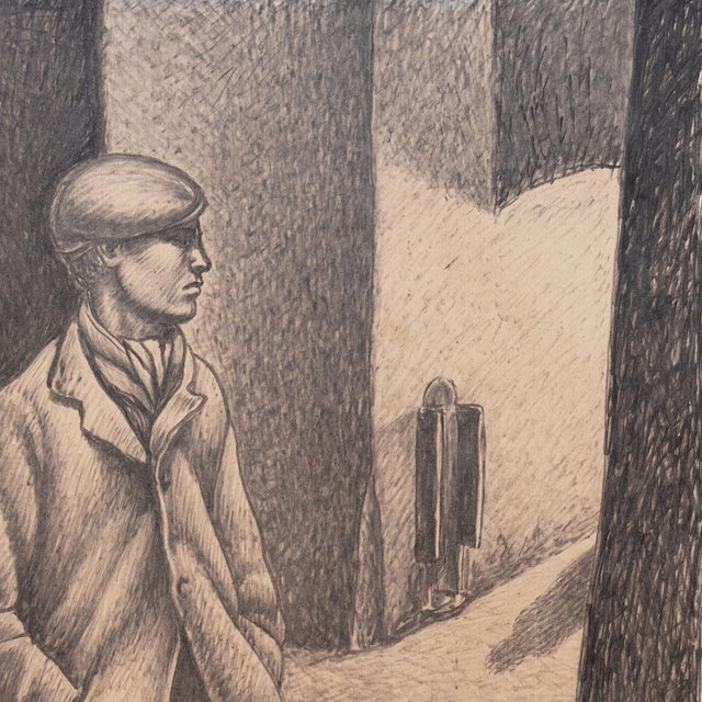 Gray 'The Quiet Vicolo, Rome' by Rafael Navarro Barajas, 1956, Midcentury Mexican Modernist, Jalisco For Sale - Image 8 of 8