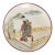 Japanese Showa Polychrome Porcelain Charger of Geisha 1930’s For Sale