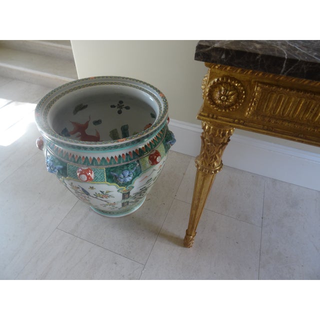 Antique Chinese Fish Bowl Planter - Jardiniere For Sale In Los Angeles - Image 6 of 9