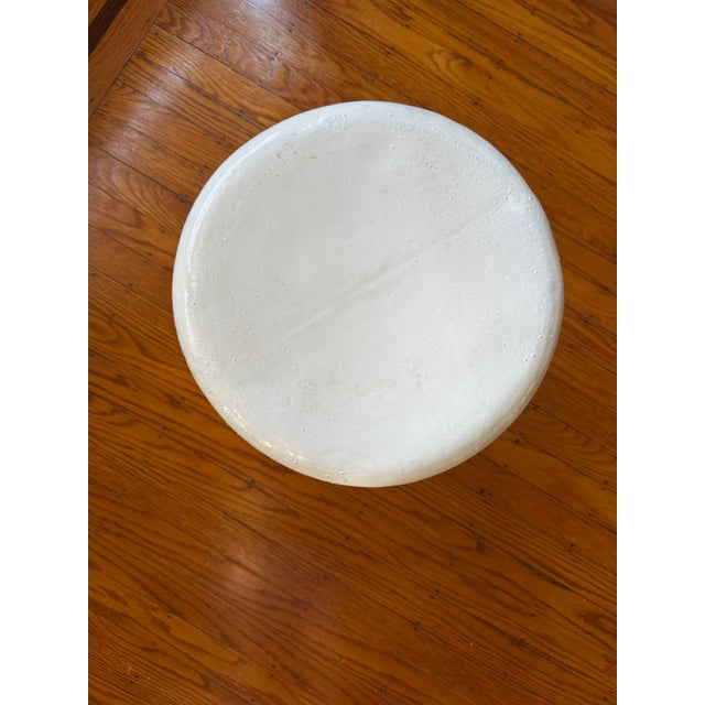 Mid Century Glazed Terracotta Italian Shell Garden Stool For Sale - Image 4 of 6