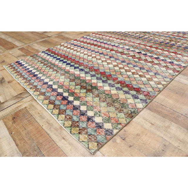 Textile Zeki Muren Vintage Turkish Sivas Rug - 04'10 X 08'08 For Sale - Image 7 of 10