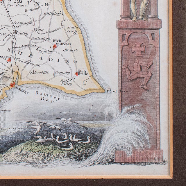Vintage Isle of Man Map, English, After Thomas Moule, Manx Cartography, Framed For Sale - Image 10 of 12