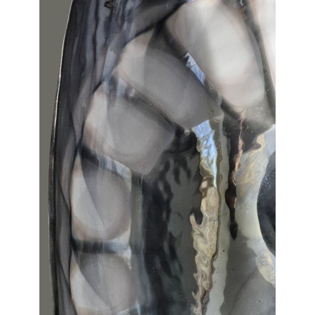 Late 20th Century Murano Venezia Art Glass Large Sea Shell Center Piece Bowl W/Original Label For Sale - Image 5 of 7