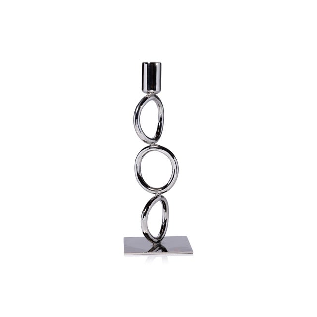 Contemporary Circa Metal Taper Candle Holder, 11" For Sale - Image 3 of 3