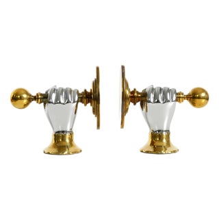 Bookends in Brass from Vereinigte Werkstätten, 1980s, Set of 2 For Sale