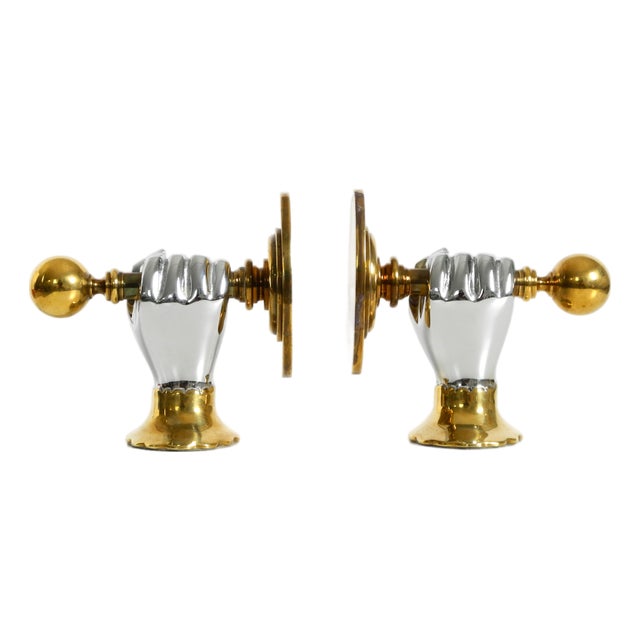 Bookends in Brass from Vereinigte Werkstätten, 1980s, Set of 2 For Sale
