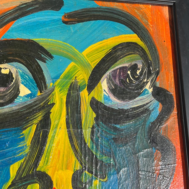 1972 Abstract Portrait Painting of Arnold Schwarzenegger by Peter Robert Keil, Framed For Sale In Jacksonville, FL - Image 6 of 12
