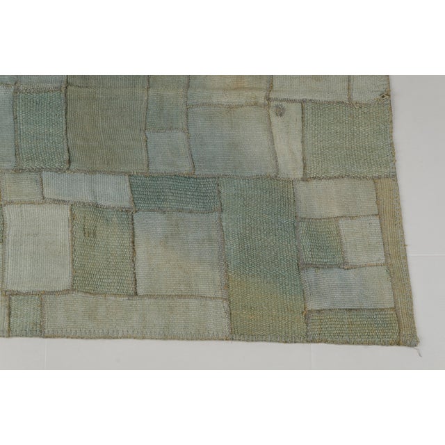 Green Light Green Oushak Wool Carpet For Sale - Image 8 of 10